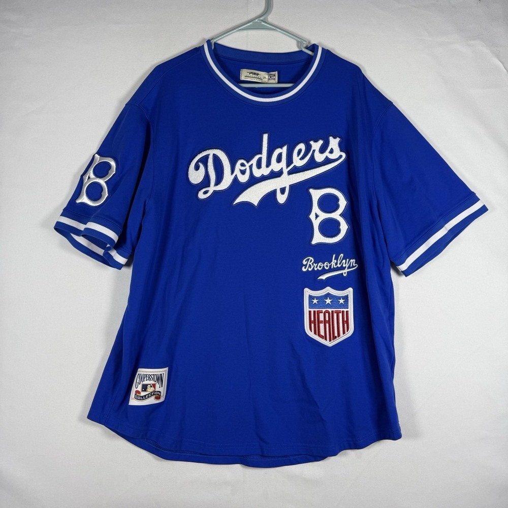 EUC Pro Standard Los Angeles Dodgers Shirt Men's 2XL Blue Retro Double Knit MLB